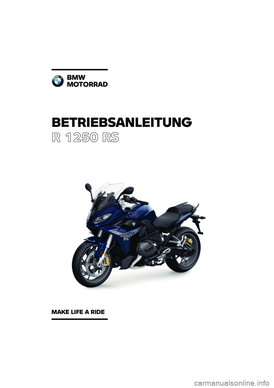 BMW MOTORRAD R 1250 RS 2020  Betriebsanleitung (in German) 