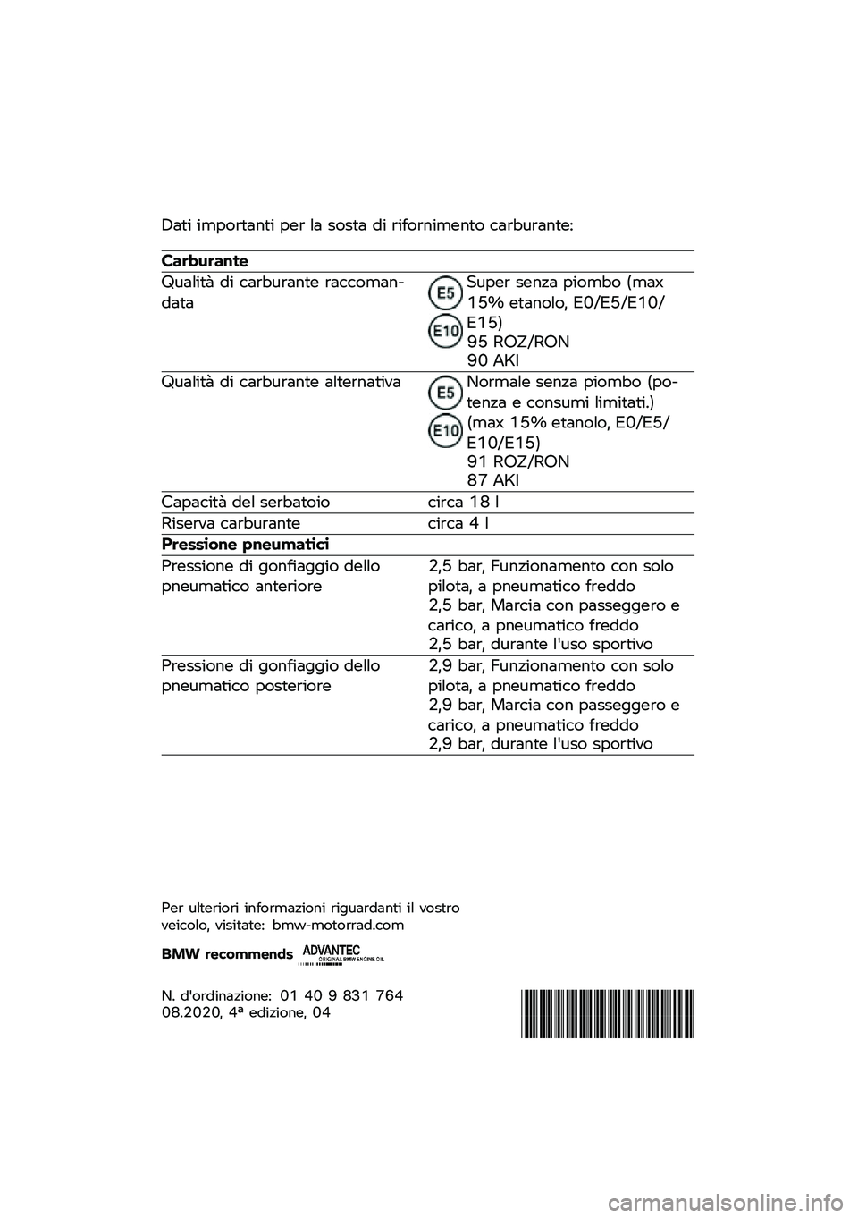 BMW MOTORRAD R 1250 RS 2020  Libretto di uso e manutenzione (in Italian) �8���\f �\f�	�#��
���
��\f �#��
 �� ����� ��\f �
�\f���
�
�\f�	��
�� ���
� �\b�
��
���9
���������\b�	
�:�\b���\f��) ��\f ���
� �\b�
��
�� �
�����	��
�$�