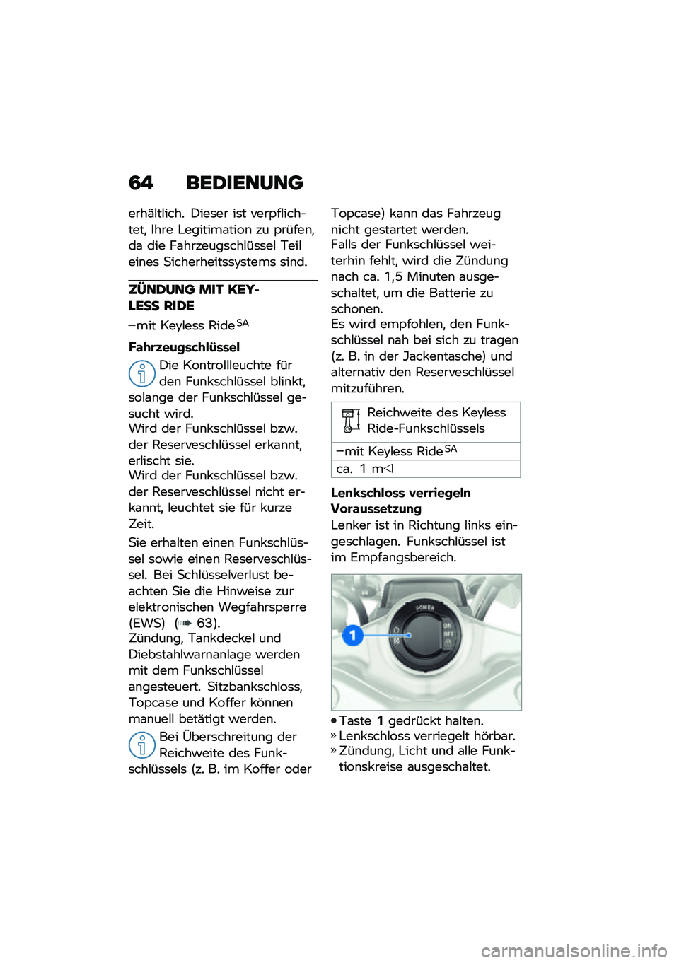 BMW MOTORRAD R 1250 RS 2021  Betriebsanleitung (in German) �3� ���1����:��
����(�#��#���� �)���	�� ��	� ����-��#����$����
 ���� �"�������\f����\b �� �-�����\b�
��\f ��� ��\f�������	���#��	�	��#