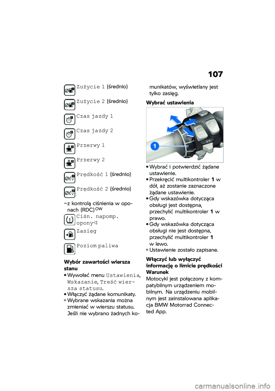 BMW MOTORRAD R 1250 RS 2021  Instrukcja obsługi (in Polish) ���3�
��� �F�;����
����<
���3�
��� �G�;����
����<
�6���
 �����
 �F
�6���
 �����
 �G
�&�����$�
 �F
�&�����$�
 �G
�&�� ����.�< �F�;����
����<
�&�� �