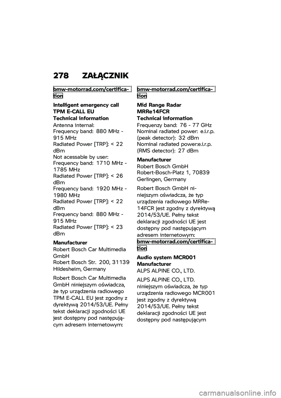 BMW MOTORRAD R 1250 RS 2021  Instrukcja obsługi (in Polish) 