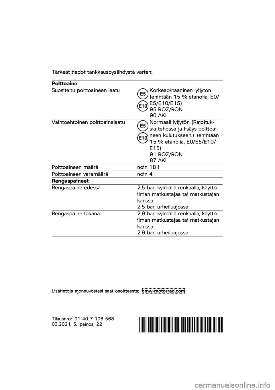 BMW MOTORRAD R 1250 RS 2021  Käsikirja (in Finnish) �%��
��
��	 �	��
���	 �	������\f�\b���\b�����\b�	� �"��
�	�
��;
���������\b�	
�9�\f��\b��	�
��	�\f ����	�	�����
�
� ����	�\f�:��
��
����	������
� �