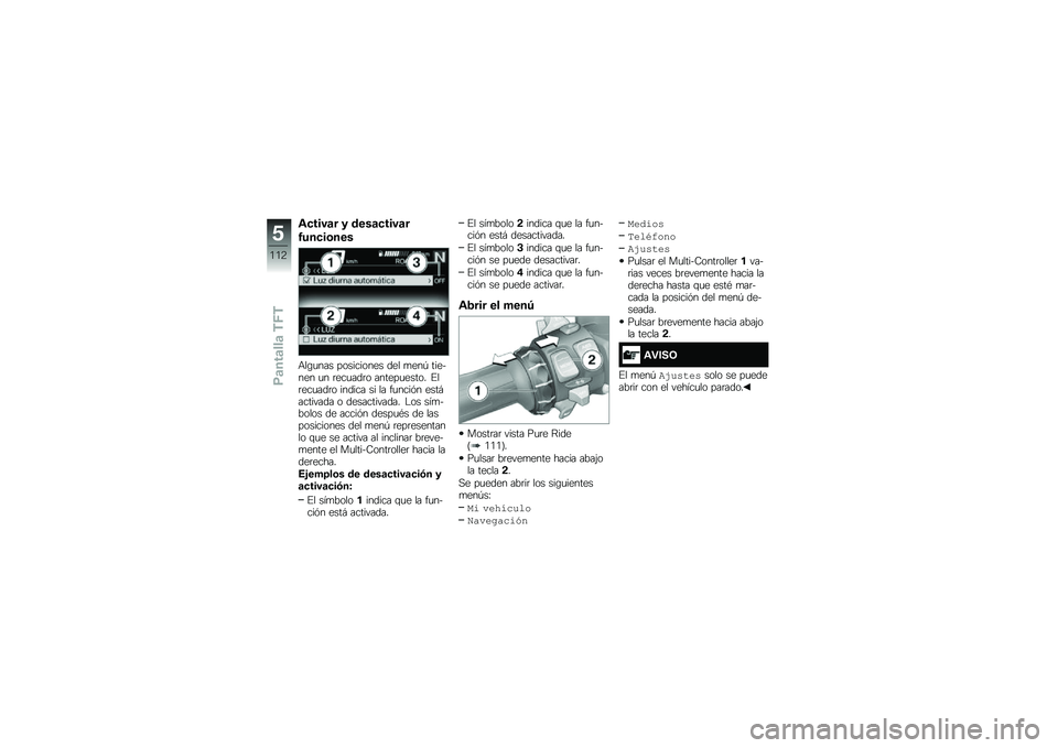BMW MOTORRAD R 1250 RS 2018  Manual de instrucciones (in Spanish)  \f     	        	     	 
 3     \b   
 +  \b                     
   -             	      	               %  	      	     