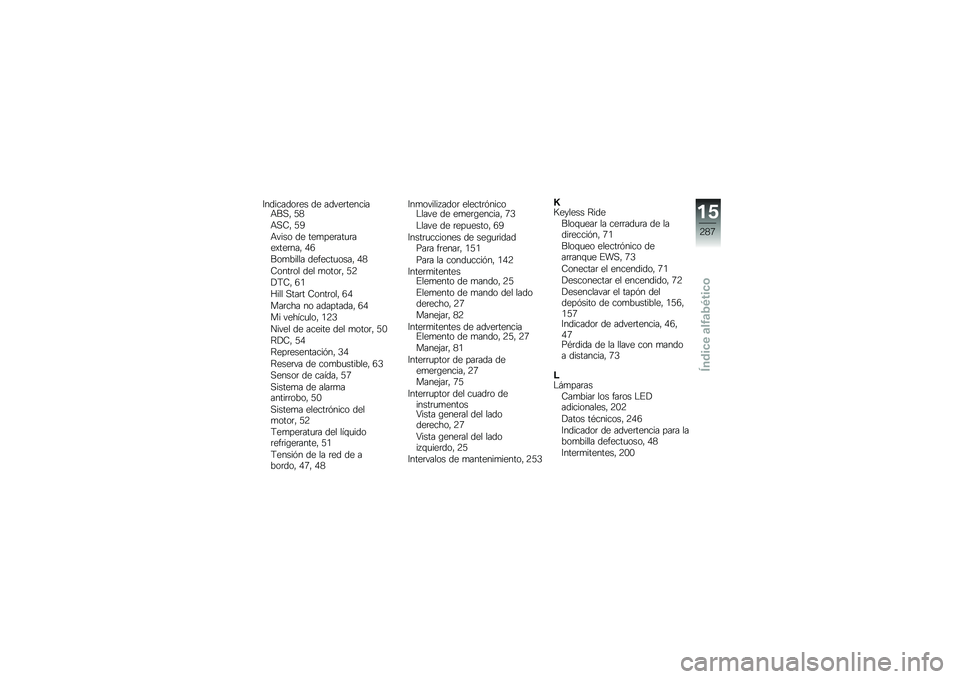 BMW MOTORRAD R 1250 RS 2018  Manual de instrucciones (in Spanish) �:��������	�� �� �����	�������+��,�" �8�2
�+�,�7�" �8�1
�+���� �� ���
���	���
�	���)���	���" �0�=
���
����� �������
����" �0�2
�7����	�� �