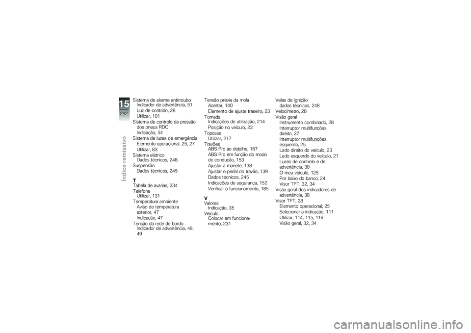 BMW MOTORRAD R 1250 RS 2018  Manual do condutor (in Portuguese) �1��\b��
�� ��
 ������
 �����������B�������� ��
 ����
���=����� �>�4
�C��\f ��
 ��������� �?�7
�S�����\f��� �4�3�4
�1��\b��
�� ��
 ����
