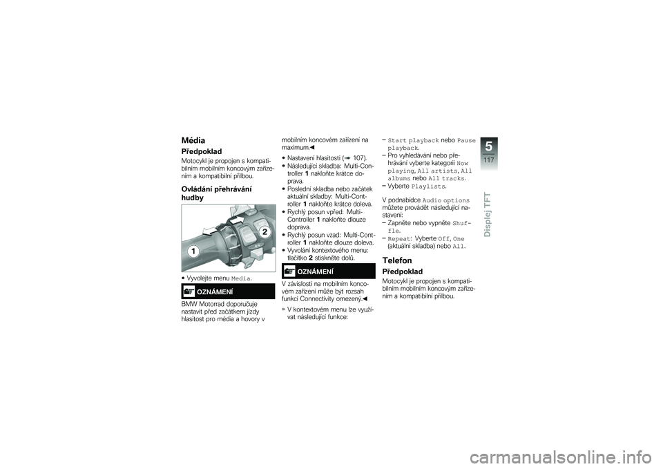 BMW MOTORRAD R 1250 RS 2018  Návod k obsluze (in Czech) �	�3���
��&���!�\f����
���
����� �\f� ������\f�� �\b ������
��*�%����� ���%����� �������$� ��� ����*��� � ������
��%���� �� ���%
