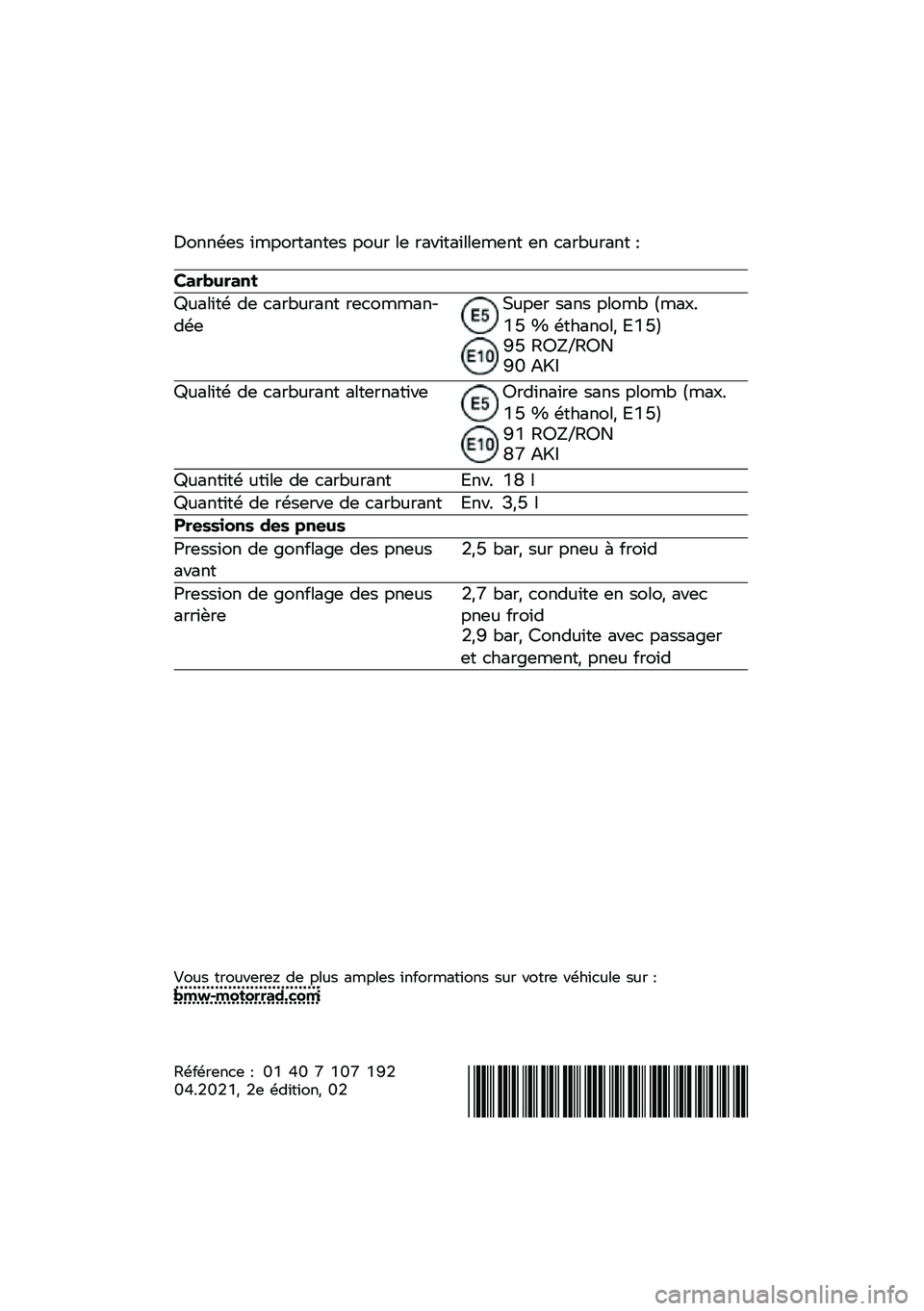 BMW MOTORRAD R NINE T 2021  Livret de bord (in French) �=����\f�� ����������� ���
� �\b� ��������\b�\b����� �� ����<�
���� �>
���������\b
�?�
��\b���\f �� ����<�
���� �����������\f��*