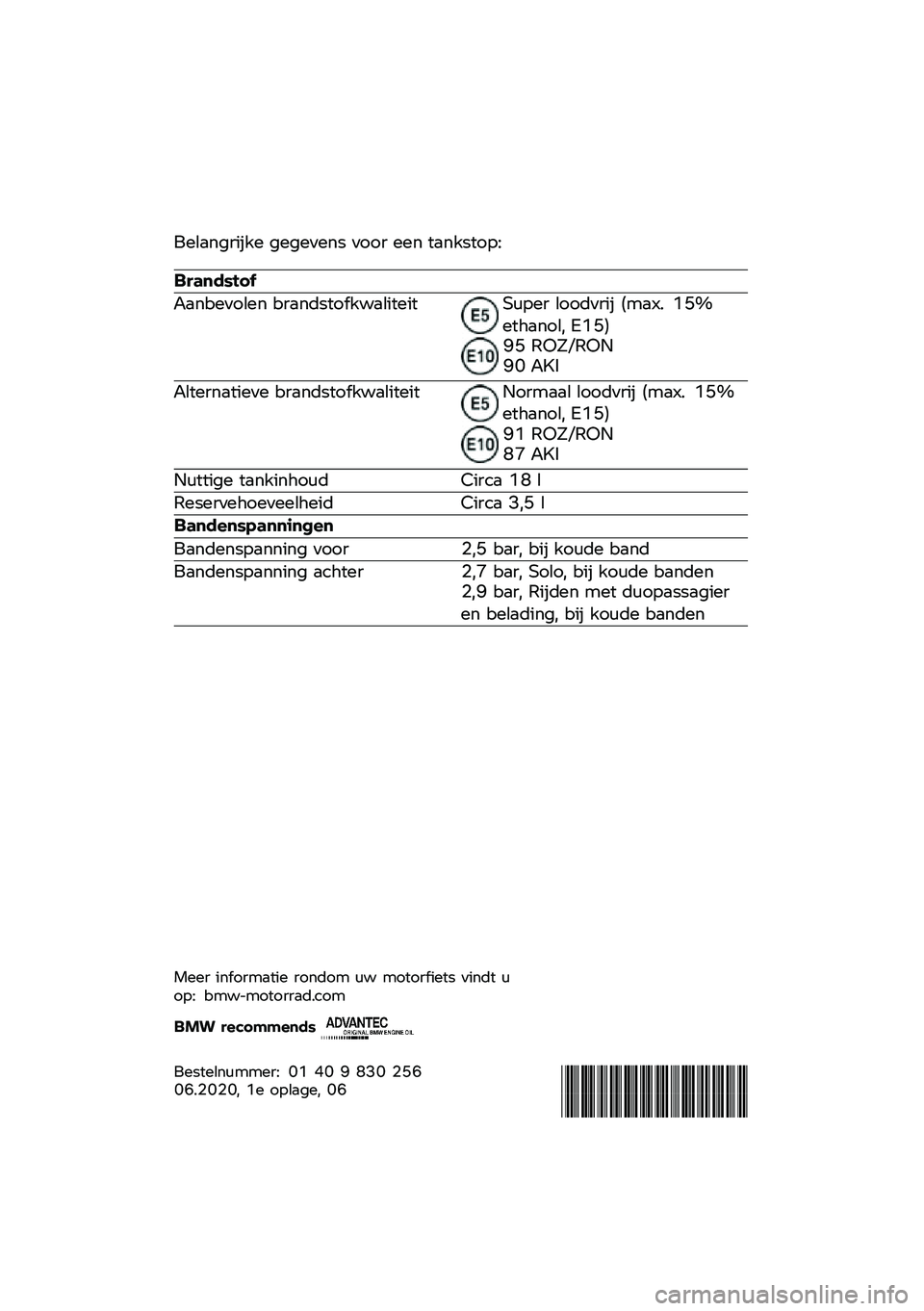 BMW MOTORRAD R NINE T 2020  Handleiding (in Dutch) �/����
�\f�\b���� �\f��\f����
� ����\b ���
 �	��
���	���8
�������\b�	�

���
�������
 ��\b��
���	��������	���	�9�
���\b ������\b�� �"���:�& �