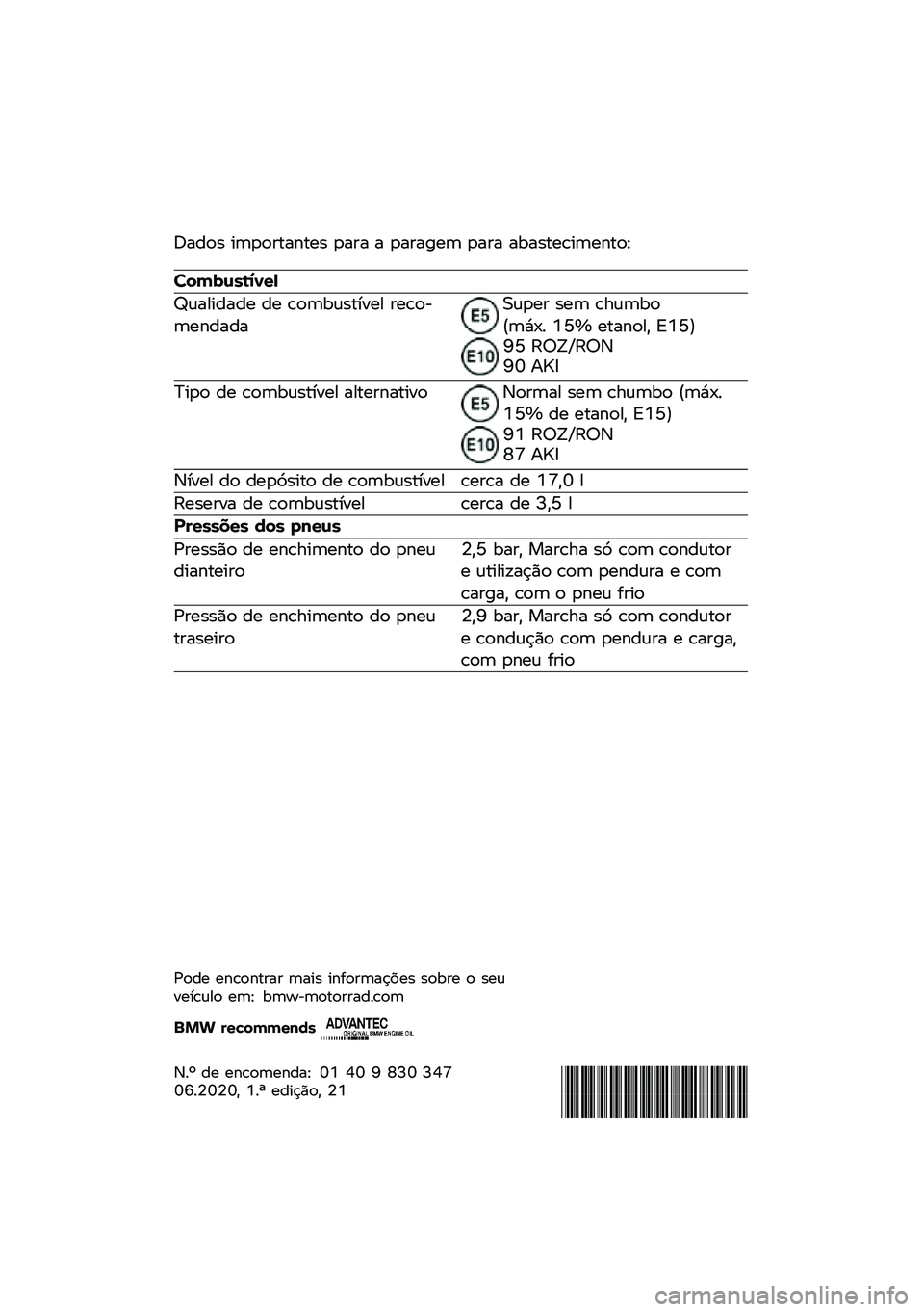 BMW MOTORRAD R NINE T SCRAMBLER 2020  Manual do condutor (in Portuguese) �D����$ �
����\f������$ ���\f� � ���\f���� ���\f� ��&��$����
������E
�������\b�	�\f�
�
�F�	���
���� �� ����&�	�$����� �\f����)�������
