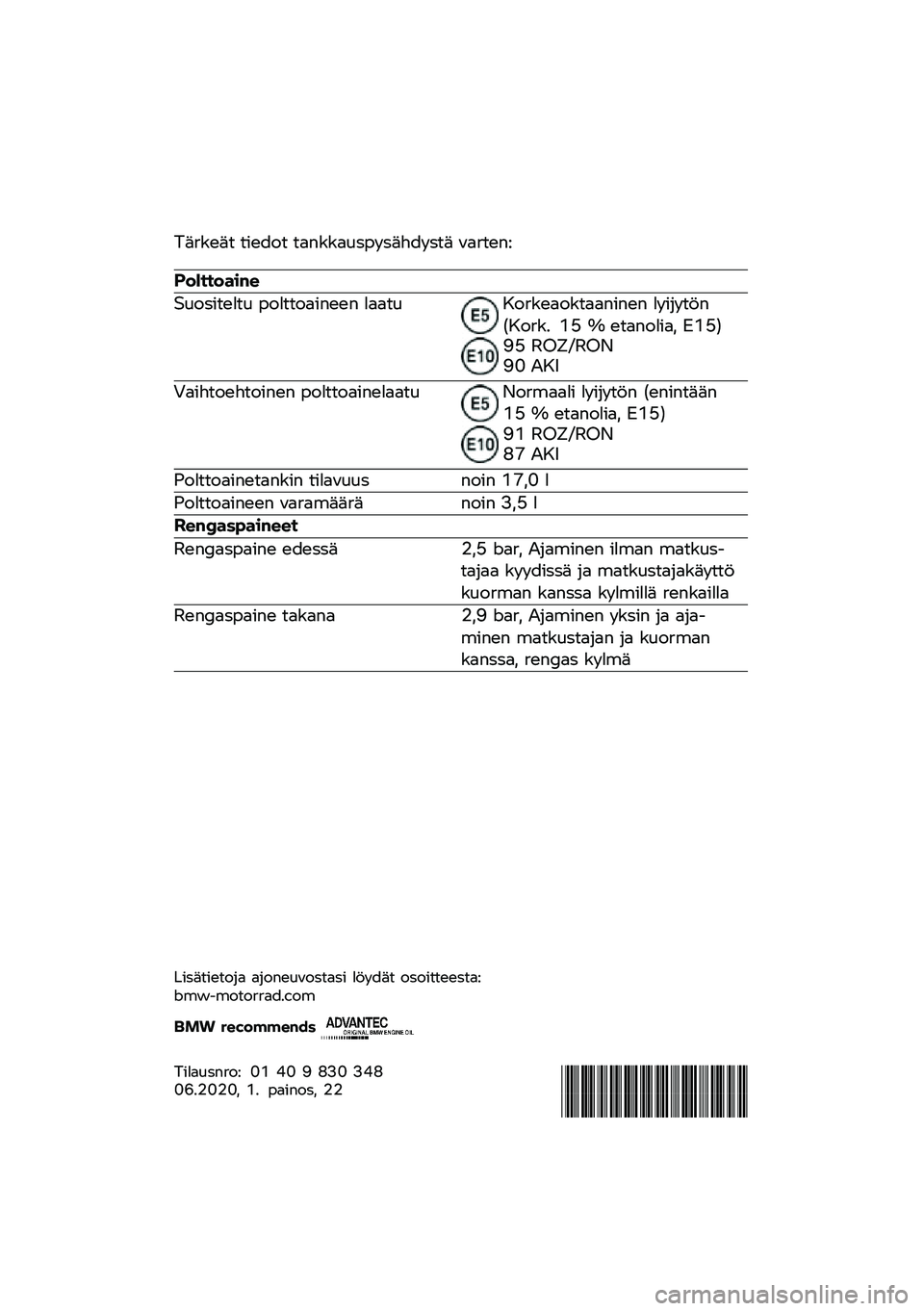 BMW MOTORRAD R NINE T SCRAMBLER 2020  Käsikirja (in Finnish) �%��
��
��	 �	��
���	 �	������\f�\b���\b�����\b�	� �"��
�	�
��9
���������\b�	
�7�\f��\b��	�
��	�\f ����	�	�����
�
� ����	�\f�8��
��
����	������
� �