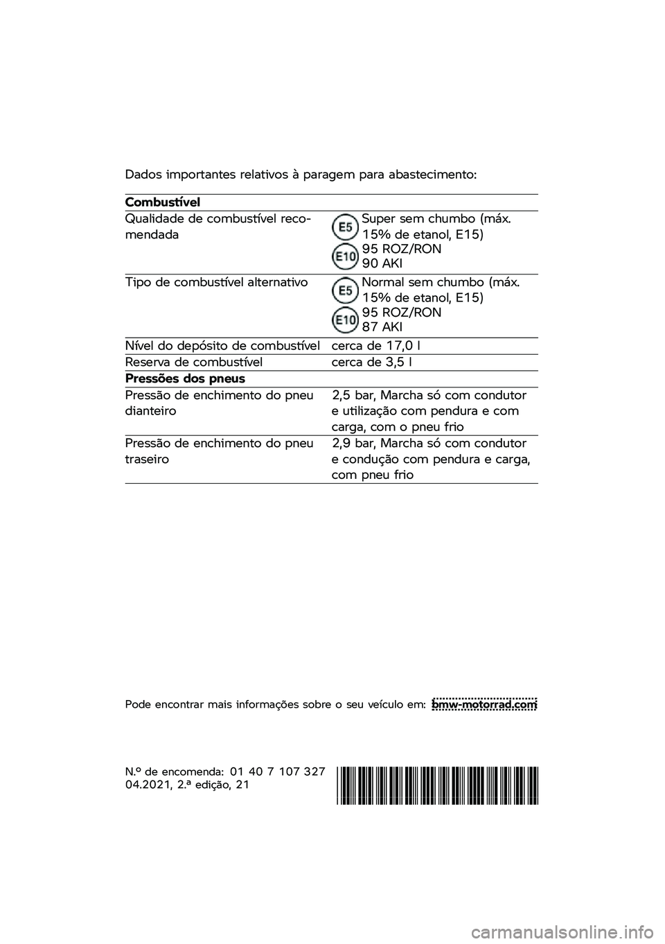 BMW MOTORRAD R NINE T URVAN G/S 2021  Manual do condutor (in Portuguese) �F����$ �
����\f������$ �\f�����
���$ �/ ���\f���� ���\f� ��&��$����
������G
�������\b�	�\f�
�
�H�	���
���� �� ����&�	�$����� �\f����)��