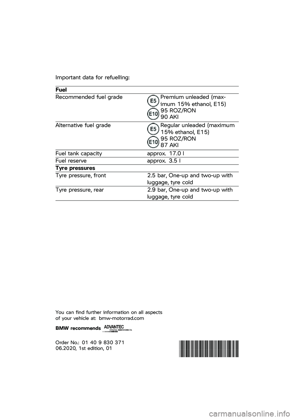 BMW MOTORRAD R NINE T URVAN G/S 2020  Riders Manual (in English) ������
��\f�
 ���
� ��� ��������	�\f��:
����
���
�����\f��� ���� ����������	�� ��\f������ ����+�$�	��� �;�=�? ��
�\b��\f���% �*�;�=�!�@