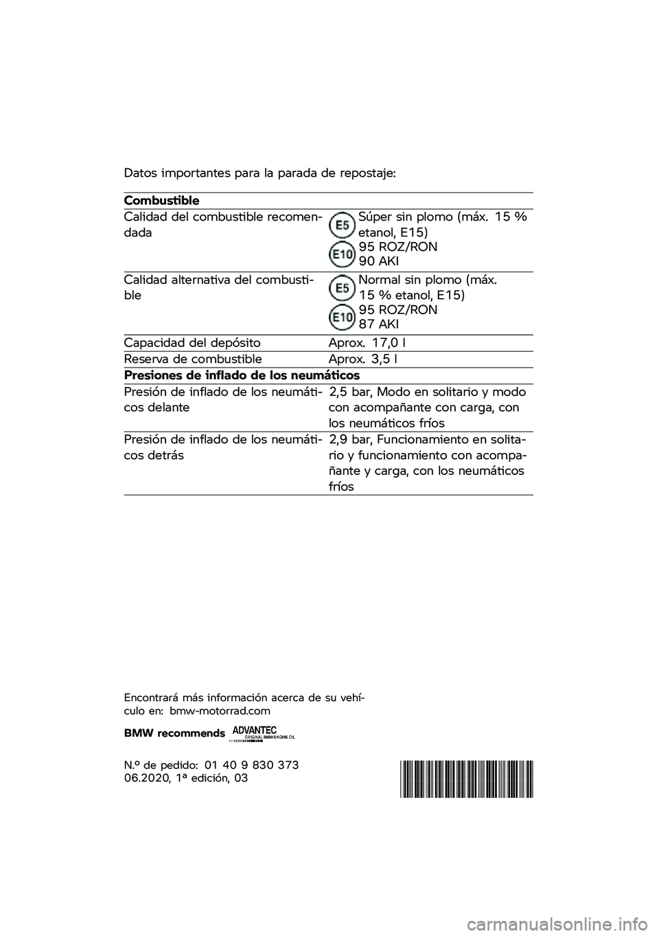 BMW MOTORRAD R NINE T URVAN G/S 2020  Manual de instrucciones (in Spanish) � ���� �
����\f������ ���\f� �� ���\f��� �� �\f�������.��;
�������\b�	��
�
�<���
��� ��� ����*�	���
�*�� �\f�������������\b���\f �