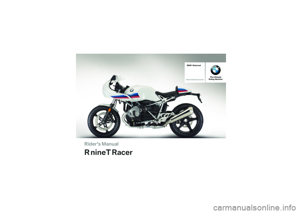 BMW MOTORRAD R NINE T RACER 2016  Riders Manual (in English) 