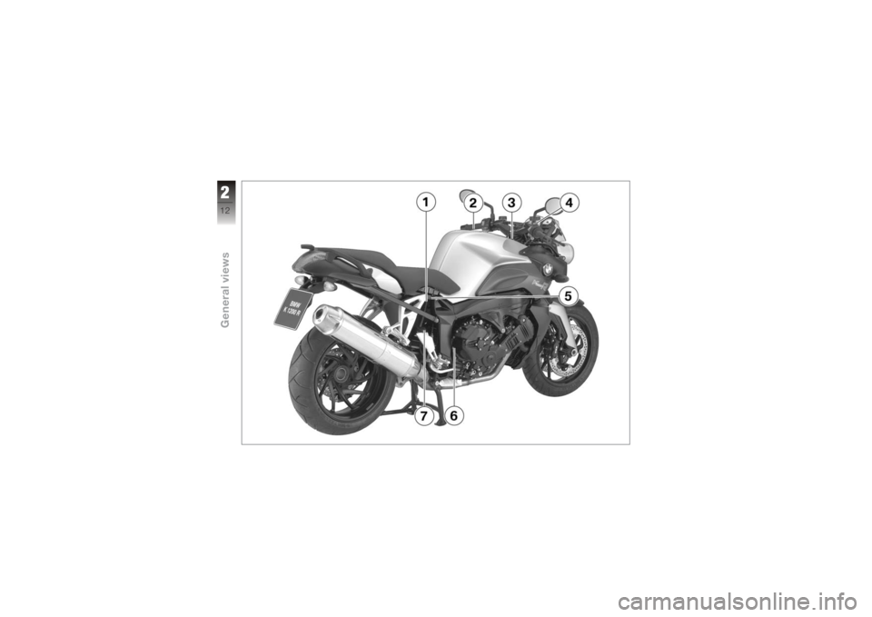 BMW MOTORRAD K 1200 R 2008  Riders Manual (in English) 212zGeneral views 