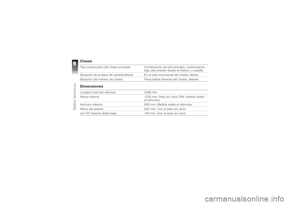 BMW MOTORRAD K 1200 R 2008 Manual de instrucciones (in Spanish) ChasisTipo constructivo del chasis principalCombinación de extrusionado, conformación
bajo alta presión desde el interior y coquilla
Situación de la placa de características En el tubo transversa BMW MOTORRAD K 1200 R 2008 Manual de instrucciones (in Spanish) ChasisTipo constructivo del chasis principalCombinación de extrusionado, conformación
bajo alta presión desde el interior y coquilla
Situación de la placa de características En el tubo transversa