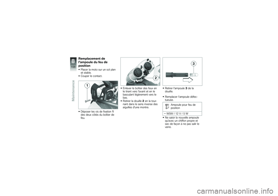 BMW MOTORRAD K 1300 R 2012  Livret de bord (in French) �;���#���\b����� ��
��6���#���� �� �(�� ��
�#�������
�<���
�	� �� ���� ��� �� ��� �����	� ����"��	�
�8����	� ��	 �
�����
��
�D�\b�