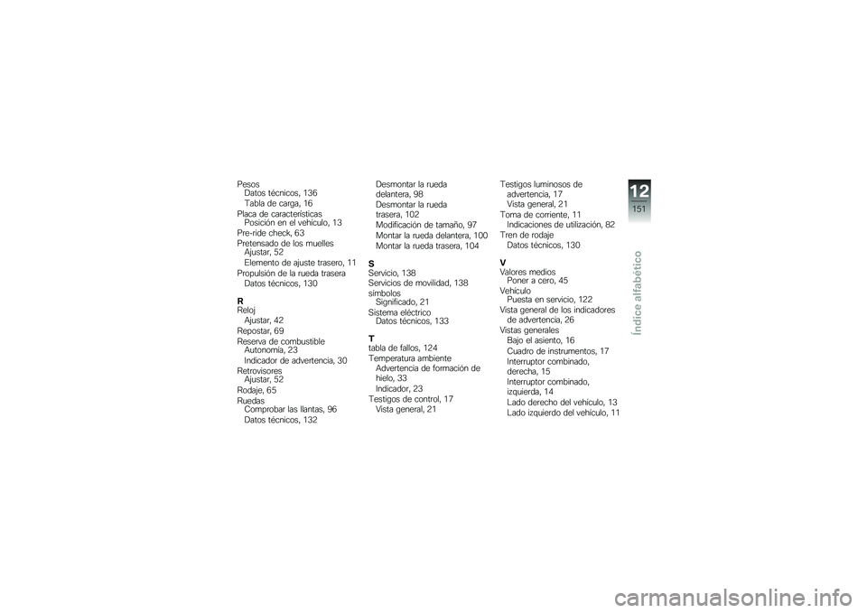 BMW MOTORRAD K 1300 R 2012  Manual de instrucciones (in Spanish) ���������� ��*������� �/�1�5
�9���� �� ���	�\b�� �/�5
����� �� ���	�����	��������������%� �� �� ������
��� �/�1
��	��$�	��� ��