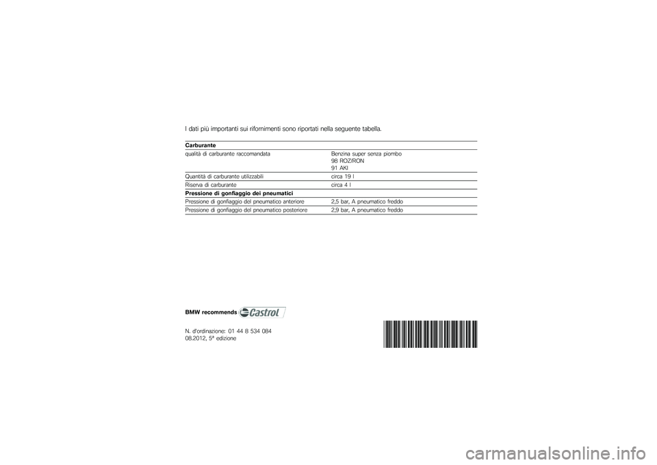 BMW MOTORRAD K 1300 R 2012  Libretto di uso e manutenzione (in Italian) �  �	��� �(��6 ���(�\b������ ��
� ����\b�����
��� ��\b��\b ���(�\b����� ��
��� ��
��
�
���
 ���$�
����
��
���
��
���
��
�����- �	� ����$�