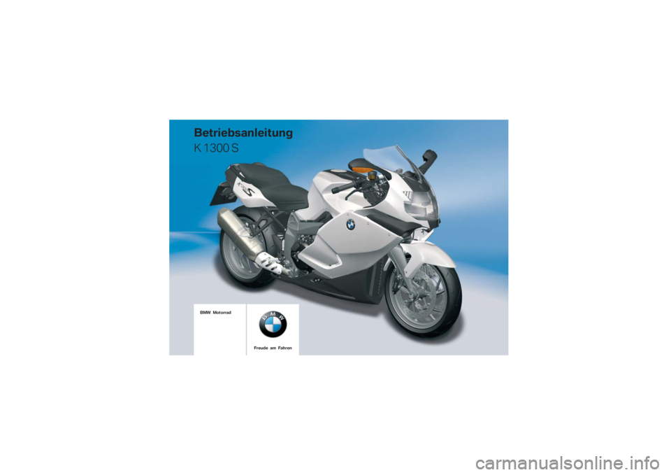 BMW MOTORRAD K 1300 S 2009  Betriebsanleitung (in German) 