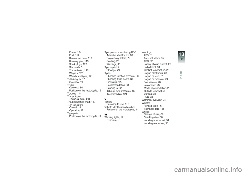 BMW MOTORRAD K 1300 S 2013  Riders Manual (in English) ��\b�	���  �1�7�(
����\f�  �1�1�.
���	�\b�!�����\f ��\b��"��  �1�1�0
������� ���	�\b�  �1�1�0
�6��	�\b� ��\f����  �1�7�2
�6�
�	���	�\b���  �+
�,�\b�	���������