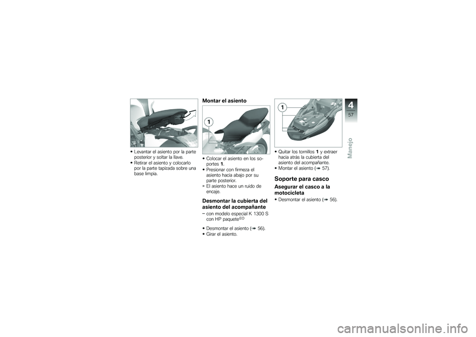 BMW MOTORRAD K 1300 S 2013  Manual de instrucciones (in Spanish) �"�������	 �� ������� ���	 �� ���	��������	���	 � ������	 �� ������
�<����	��	 �� ������� � �������	�����	 �� ���	�� �����