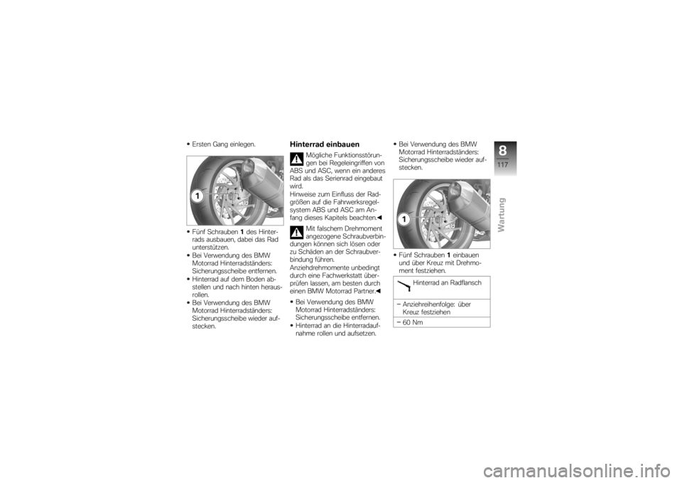 BMW MOTORRAD K 1300 S 2008  Betriebsanleitung (in German) �.��	��� �6��� ����#�����
���� �
��������
����	 �$������
����	 ���	������
 ����� ���	 �+��
������	����%���
��� �&���!������