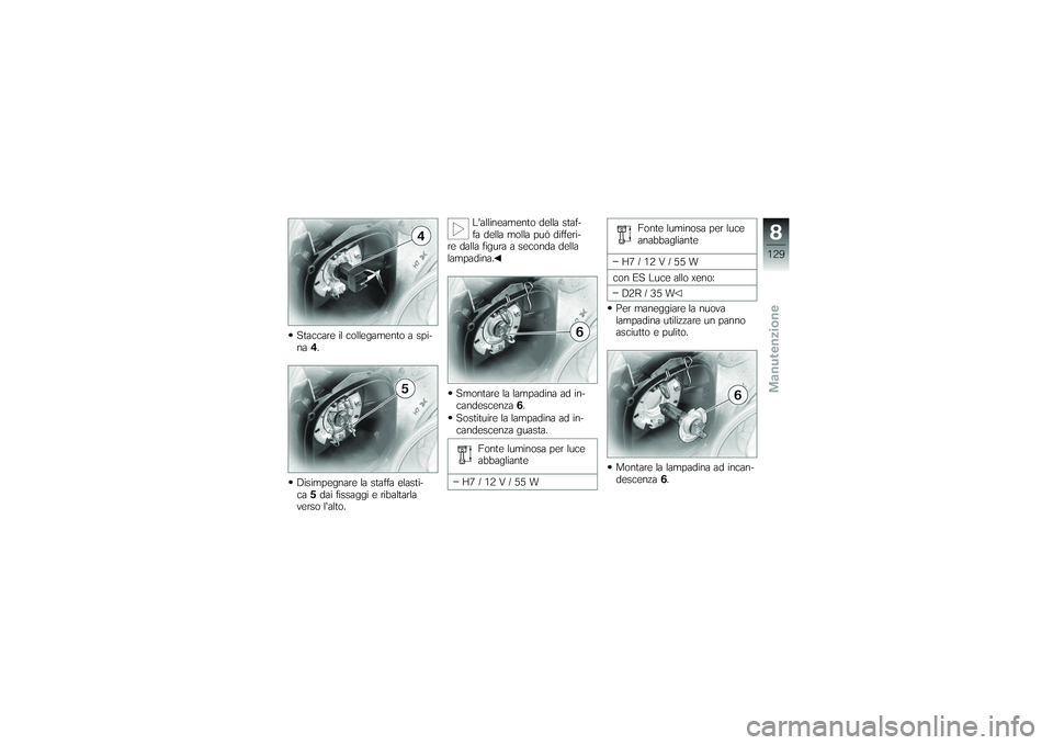 BMW MOTORRAD K 1200 GT 2007 Instruktionsbok (in Swedish) Staccare il collegamento a spi-
na4.
Disimpegnare la staffa elasti-
ca 5dai fissaggi e ribaltarla
verso lalto. Lallineamento della staf-
fa della molla può differi-
re dalla figura a seconda della
BMW MOTORRAD K 1200 GT 2007 Instruktionsbok (in Swedish) Staccare il collegamento a spi-
na4.
Disimpegnare la staffa elasti-
ca 5dai fissaggi e ribaltarla
verso lalto. Lallineamento della staf-
fa della molla può differi-
re dalla figura a seconda della