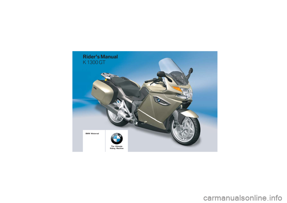 BMW MOTORRAD K 1300 GT 2008  Riders Manual (in English) 