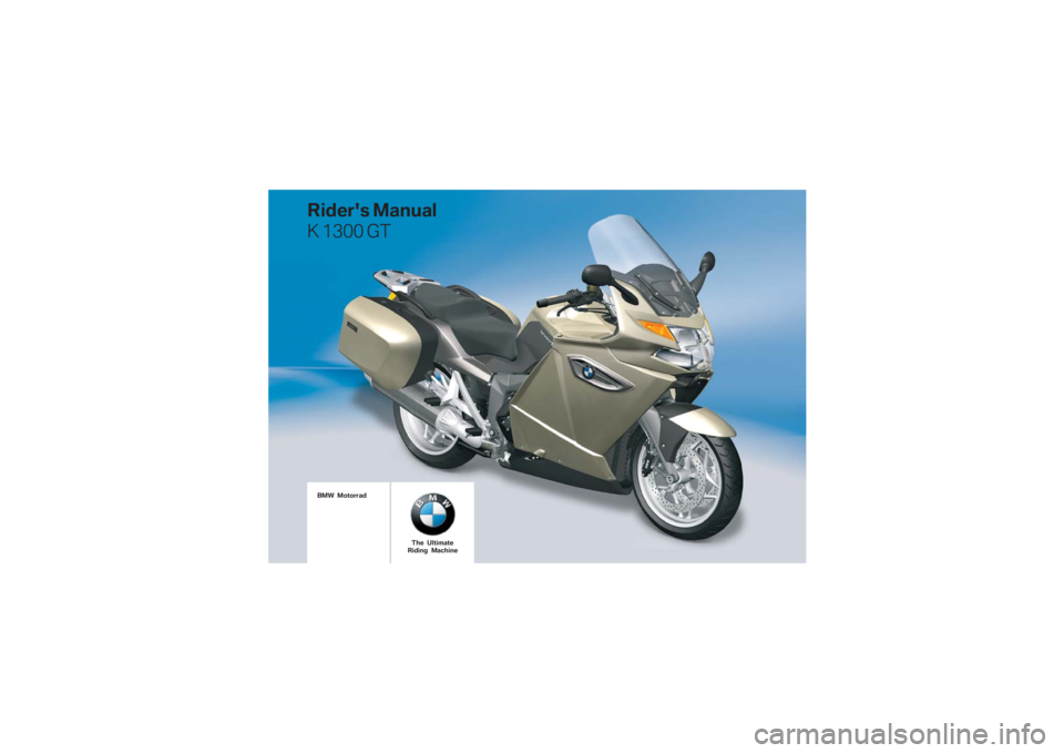 BMW MOTORRAD K 1300 GT 2008  Riders Manual (in English) 