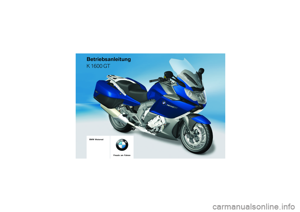 BMW MOTORRAD K 1600 GT 2012  Betriebsanleitung (in German) 