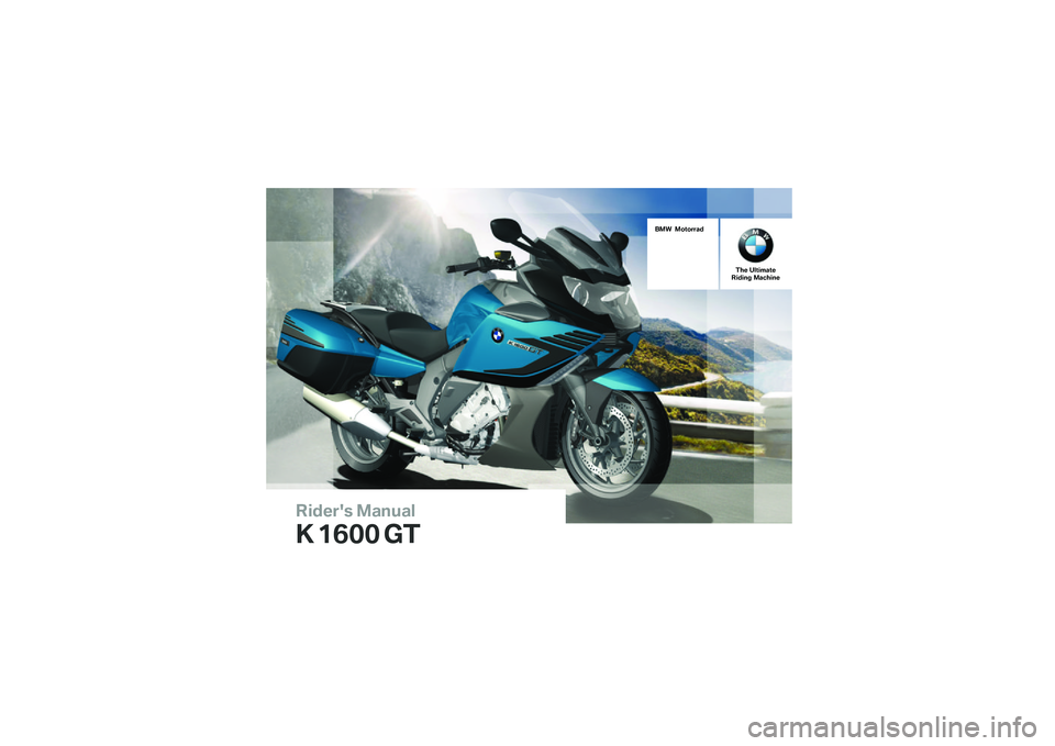 BMW MOTORRAD K 1600 GT 2014  Riders Manual (in English) 