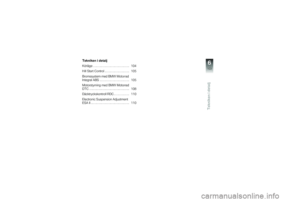 BMW MOTORRAD K 1600 GT 2014  Instruktionsbok (in Swedish) ��&�6 