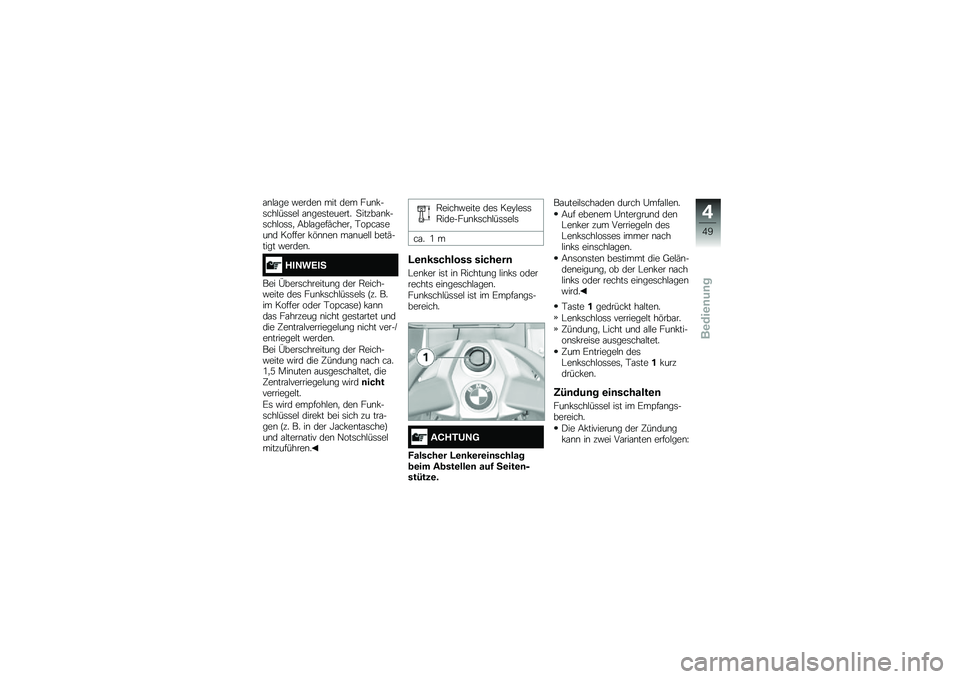 BMW MOTORRAD K 1600 GTL 2014  Betriebsanleitung (in German) �\f�\b�$�\f�� �"�����\b ��� ��� ���\b�!��	���$��	�	��$ �\f�\b���	������� �
�����\f�\b�!��	���$��	�	�
 �9��$�\f����(�����
 �-��=��\f�	���\b� ������