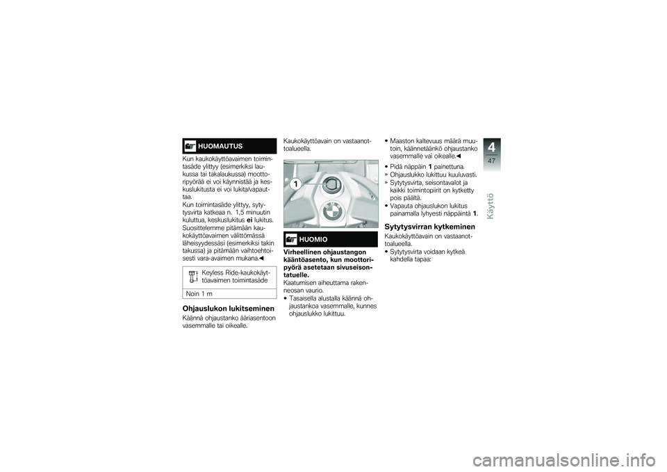BMW MOTORRAD K 1600 GTL 2014  Käsikirja (in Finnish) �-�1�2�\f��1��1�
� �
� ���
�������������\b�� ����\b������	��� ������� �<��	��\b������	� ���
���
�	�	� ��� �������
��
�	�	��= �\b�����