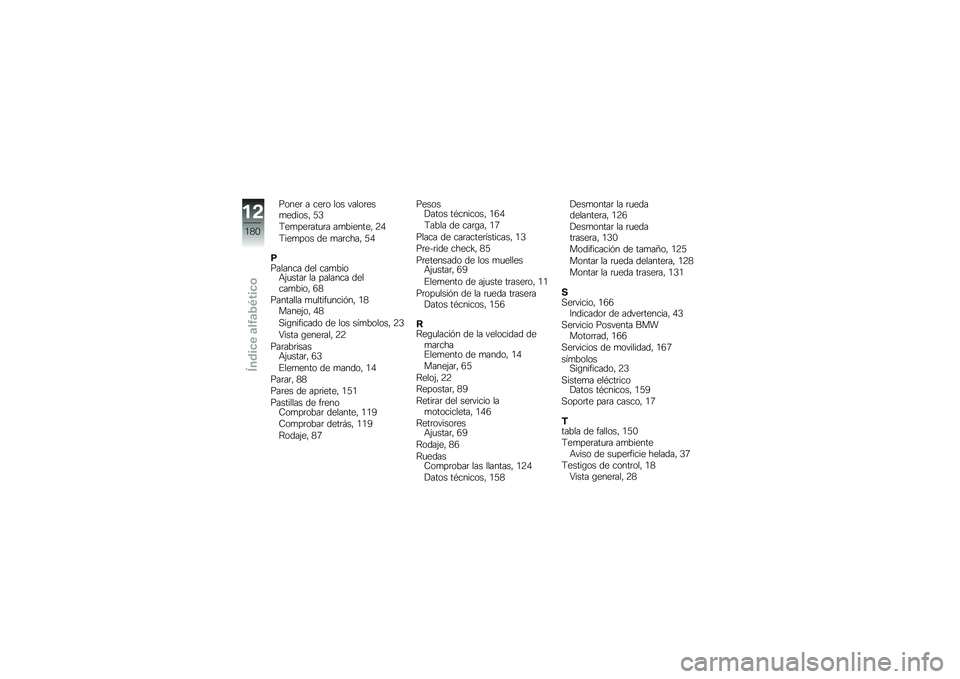BMW MOTORRAD K 1600 GTL 2010  Manual de instrucciones (in Spanish) 
��
��\f� � ��\f��
 �
�
� �#��
�
��\f���\f���
��- �>�F
��\f���\f������ ���1��\f���\f�- �7�C
���\f���
� ��\f �������- �>�C
����
���� ��\f�
 ����1��
�