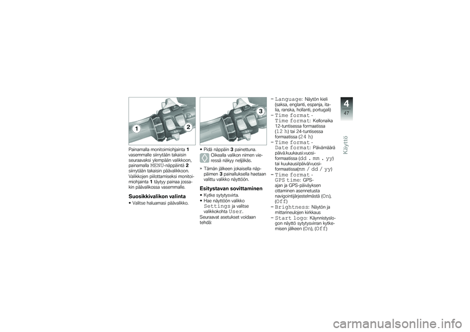 BMW MOTORRAD K 1600 GTL 2010  Käsikirja (in Finnish) 
�!�
�\f��
��
���
 ����\f���\f��\f���#�
�\f���
�%�(�
�����
��� ��\f�\f������� ��
��
�\f��\f������
�
�(�
���\f �����%��� �(�
��\f������+�%�
�\f��
�