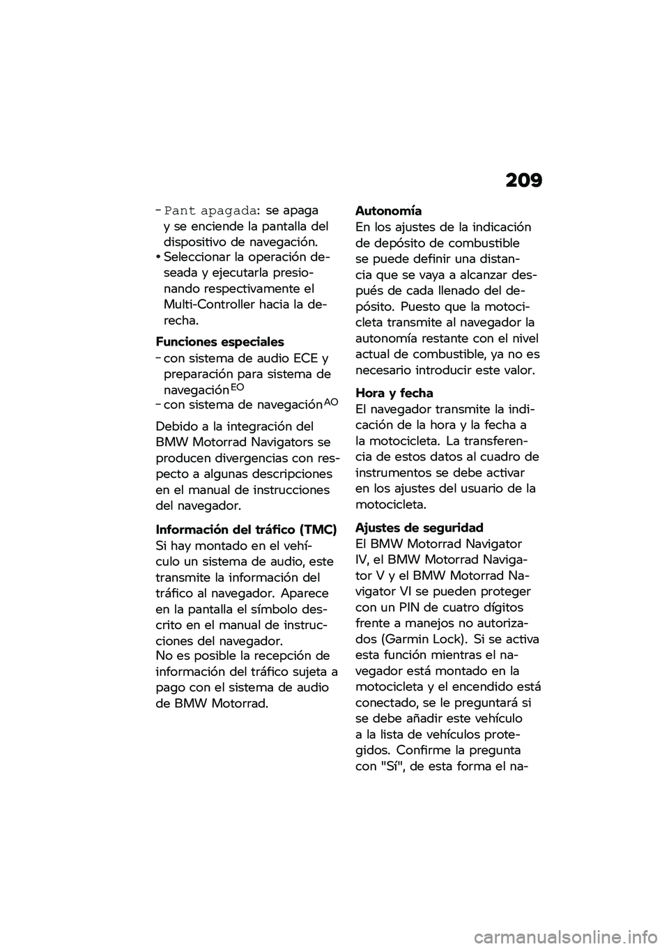 BMW MOTORRAD K 1600 B 2020  Manual de instrucciones (in Spanish) ��\f�?
�0��"� ��3��2����: �� ����\b�� �� �������� �� �������� �������������� �� �����\b�������,����������	 �� ����	�����