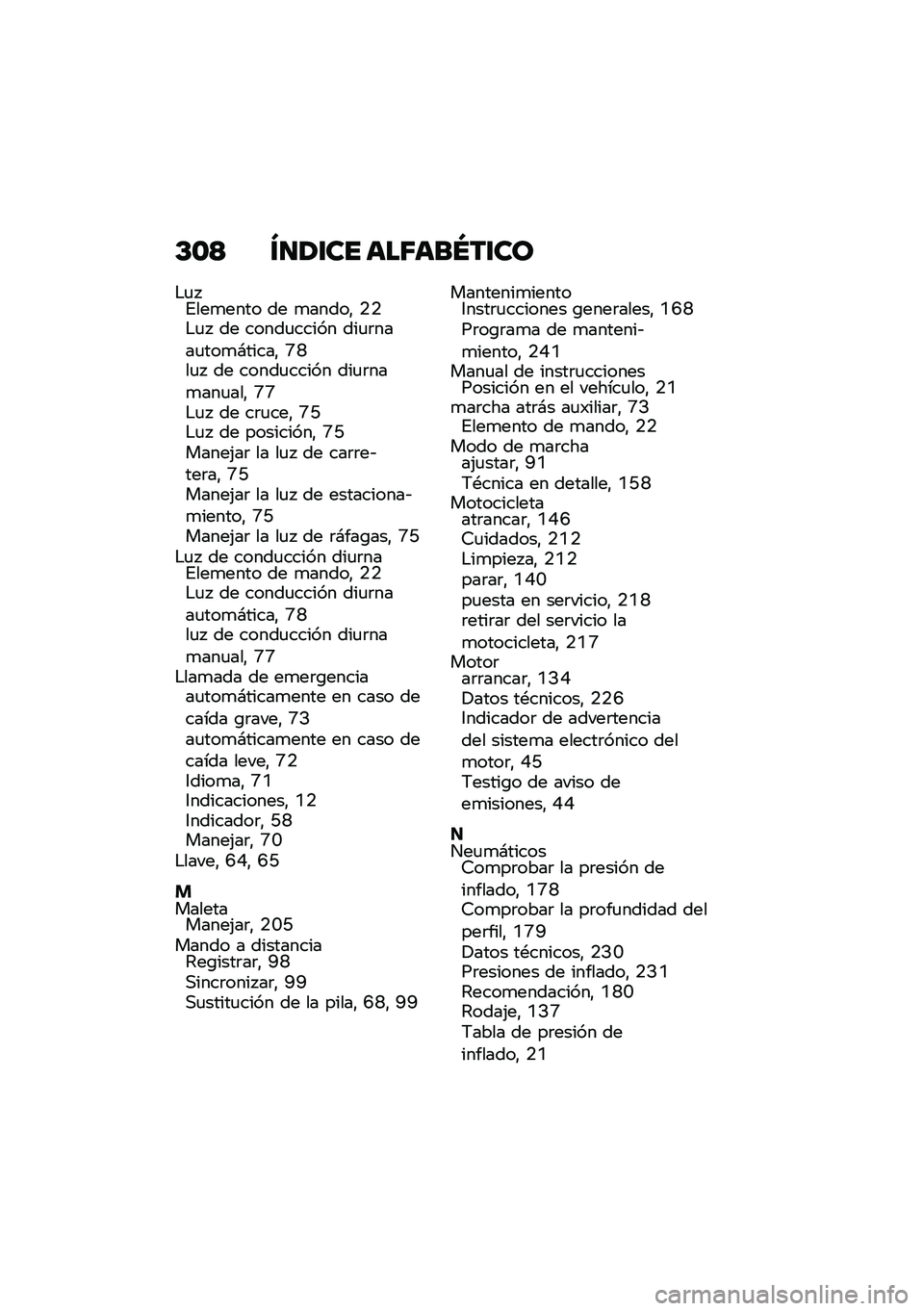 BMW MOTORRAD K 1600 B 2020  Manual de instrucciones (in Spanish) �C�\f�< �T����� �	��7�	��Q����\b
�$�
� �%���
���� �� �
�����" �.�.�$�
�  �� �����
����� ���
�	����
���
�#�����" �S�N��
�  �� �����
����� ���
�