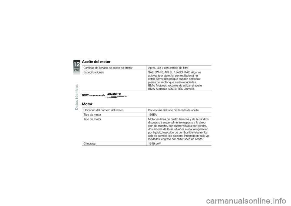 BMW MOTORRAD K 1600 B 2019  Manual de instrucciones (in Spanish) �\f�
���� ��� ��\b��\b�
�7������� �� ������� �� ������ ��� �
����	�+��	��)� �0�"�8 ��" ��� ���
��� �� �����	�
�%���������������