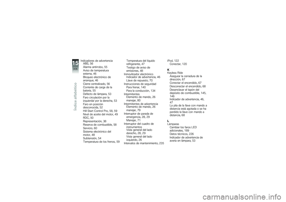 BMW MOTORRAD K 1600 B 2019  Manual de instrucciones (in Spanish) �:��������	�� �� �����	�������+��,�" �8�1
�+���	�
� �����	�	����" �8�8
�+���� �� ���
���	���
�	���)���	���" �0�1
����\f�
�� ������	�����