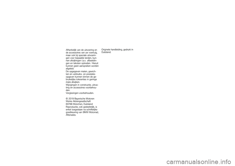 BMW MOTORRAD K 1600 B 2019  Handleiding (in Dutch) �����
������ ���
 �� �
��	����\b��
�\f ��
�� ���������\b�� ���
 �
� ����\b�	�
��\f�#����\b ��� ��� �������� �
��	����\b��
�$�\f��
 ����