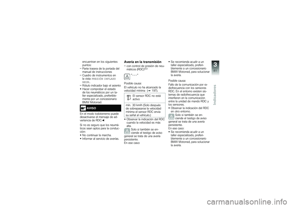 BMW MOTORRAD F 750 GS 2019  Manual de instrucciones (in Spanish) ����
����	�� �� ��� ���\b�
��������
�����I
���	�� ��	����	� �� �� ���	���� ����
���
�� �� �����	�
�������
�7�
���	� �� �����	�