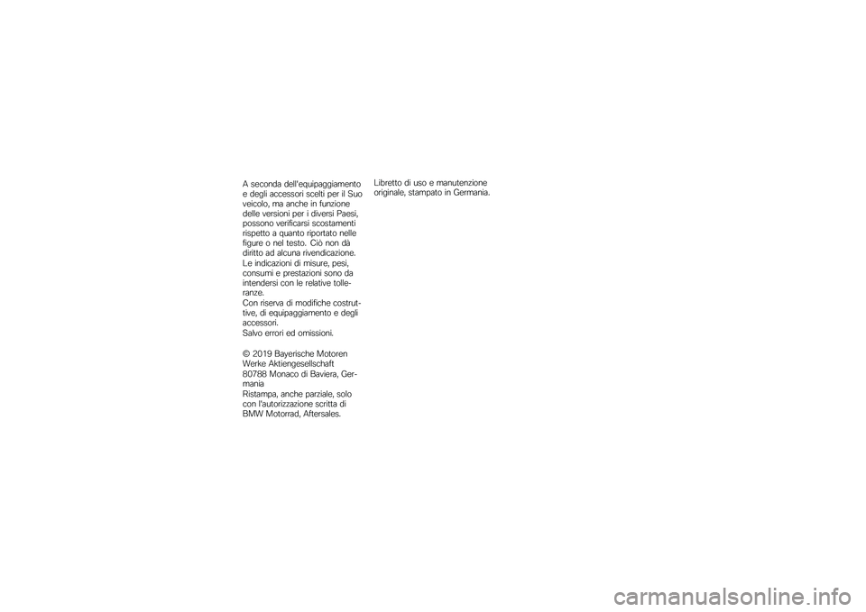 BMW MOTORRAD F 750 GS 2019  Libretto di uso e manutenzione (in Italian) � �����
�� �������#�\b�\f�$����\f��	��
��� �����\f ��������
�\f ������\f �$��
 �\f� ��\b����\f�����% �	� ��
��&� �\f�
 ��\b�
��\f��
������ �