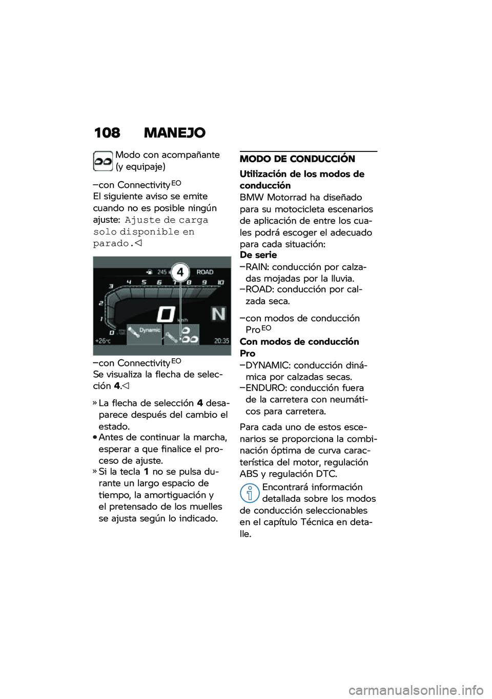 BMW MOTORRAD F 750 GS 2020  Manual de instrucciones (in Spanish) ��\f�< �
�	���E�\b
���� ��� ����
���1�����8� ��\f�
����(��9
��� �7������������%�5
�%� ���\b�
����� ����� �� ��
�����
���� �� �� ���