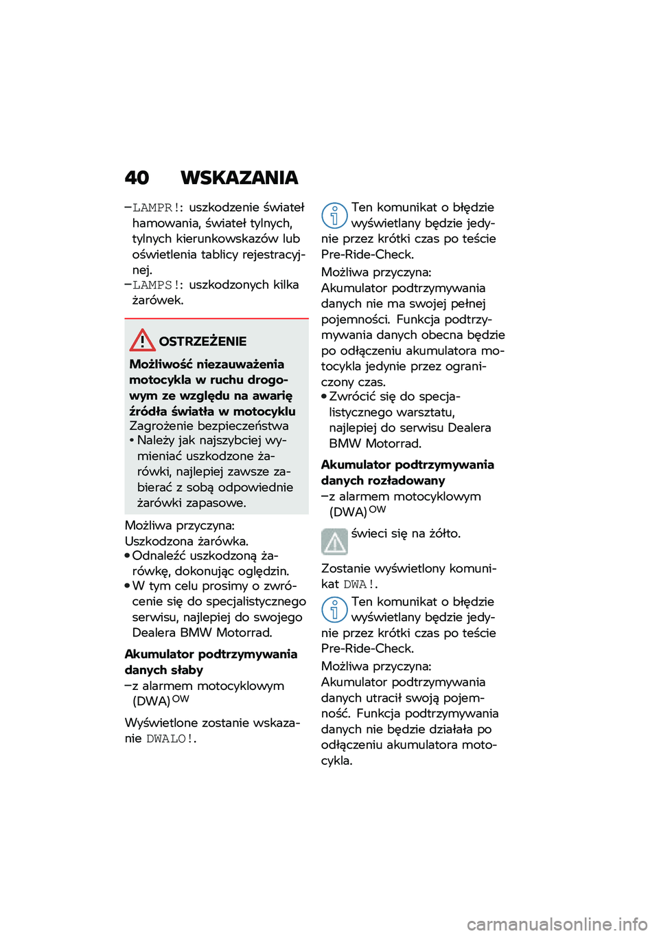BMW MOTORRAD F 750 GS 2020  Instrukcja obsługi (in Polish) �!�	 ��
�������
�����\f��C ������
����� ��������#��\b�������
 ������� �������#�
�������# �������������� � ���&���������