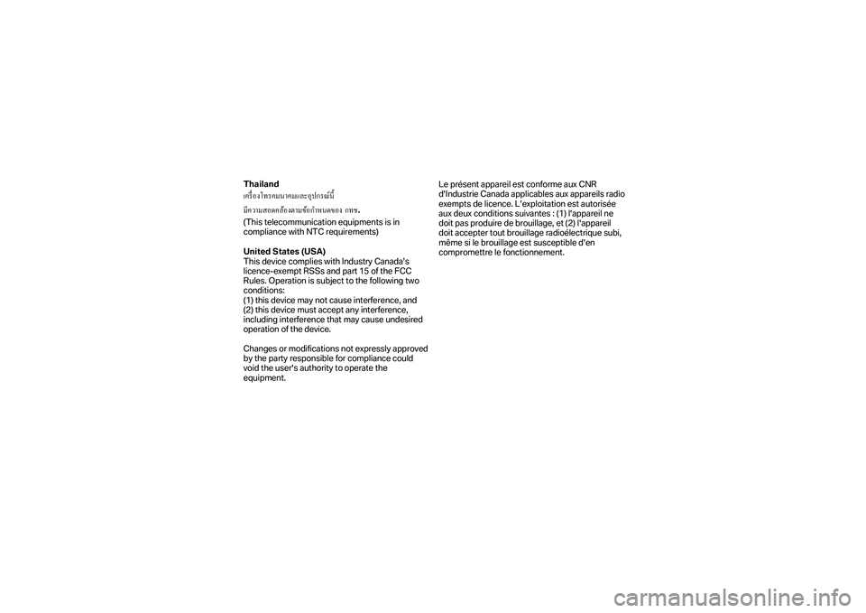 BMW MOTORRAD F 850 GS 2018  Instrukcja obsługi (in Polish) Thailand 
เครื่องโทรคมนาคมและอุปกรณ์นี
้ 
มีความสอดคล้องตามข้อก ํ
าหนดของ  กทช