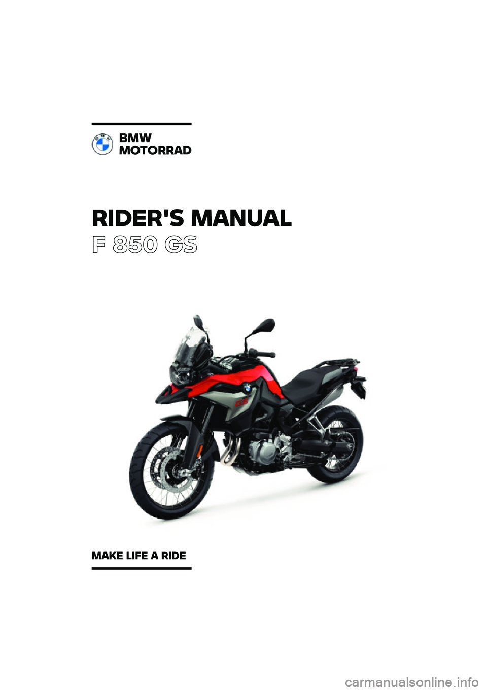 BMW MOTORRAD F 850 GS 2021  Riders Manual (in English) 