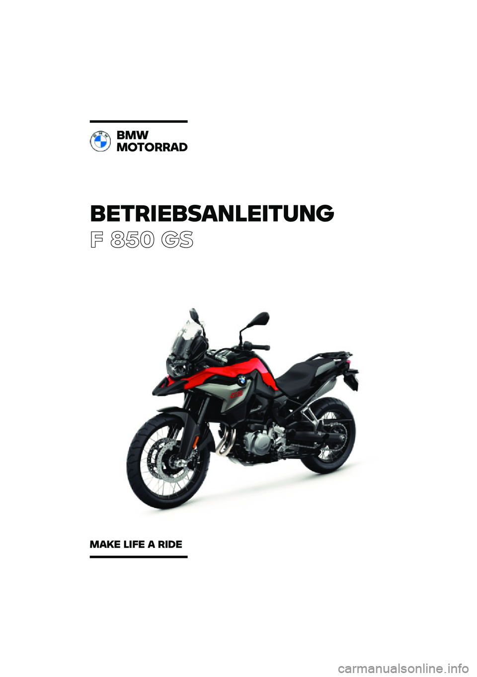 BMW MOTORRAD F 850 GS 2021  Betriebsanleitung (in German) 