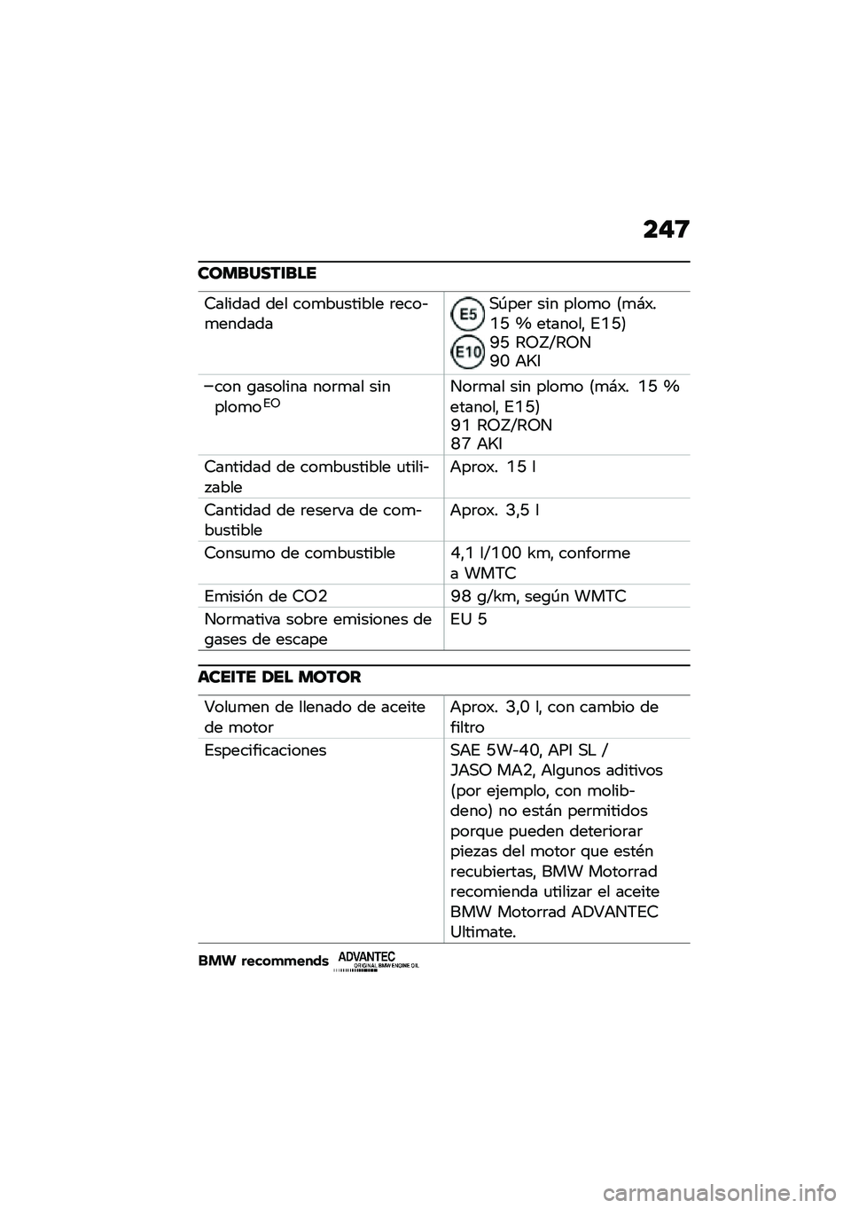 BMW MOTORRAD F 850 GS 2021  Manual de instrucciones (in Spanish) ��"�8
��������\f���
�7������ ��� ���
��
������ �	����&�
�������,�-���	 ��� ����
� �8�
�#�)��N�C �c �������" �%�N�C�9�A�C �4�5�d�E�4�5��A�J �+�R�3